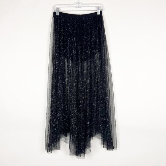 Free People Brightest Star Sheer Maxi Skirt Black Size XS - Picture 3 of 4